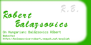 robert balazsovics business card