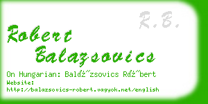 robert balazsovics business card
